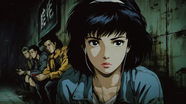 Neo-Noir Anime Illustration